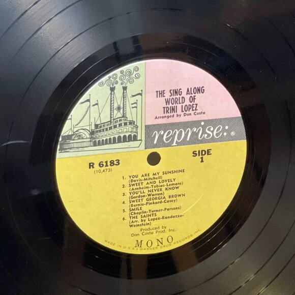 Trini Lopez The Sing-Along World Of Trini Lopez (Vinyl, 1965) Reprise R 6183 VG - Picture 6 of 8